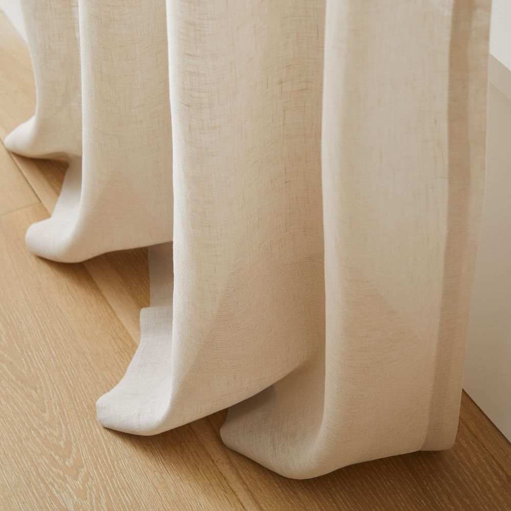 Sheer European Flax Linen Curtain - Natural Flax | West Elm