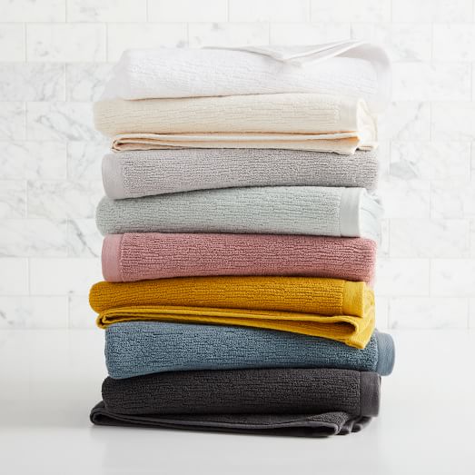 Organic Pleated Edge Hydrocotton QuickDrying Towels West Elm