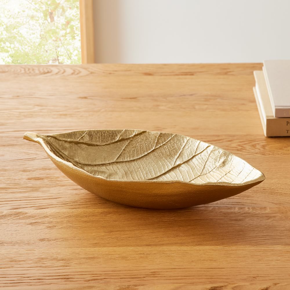 Antique Brass Metal Leaf Tray West Elm