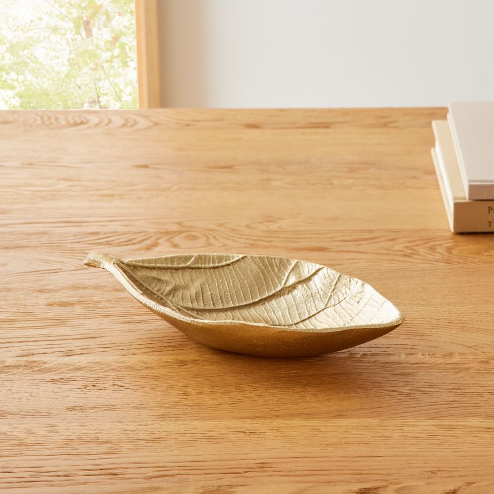 Antique Brass Metal Leaf Tray West Elm