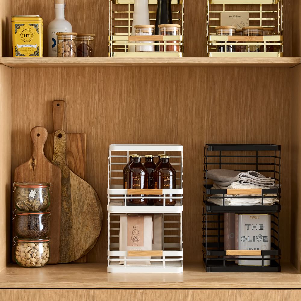 mDesign Metal Stacking Baskets (Set of 2) West Elm