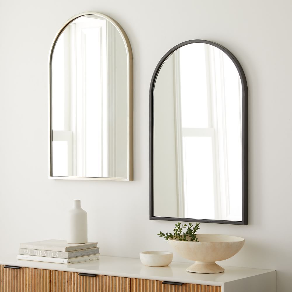 Metal Frame Arched Wall Mirror - 22.1"W x 36"H | West Elm