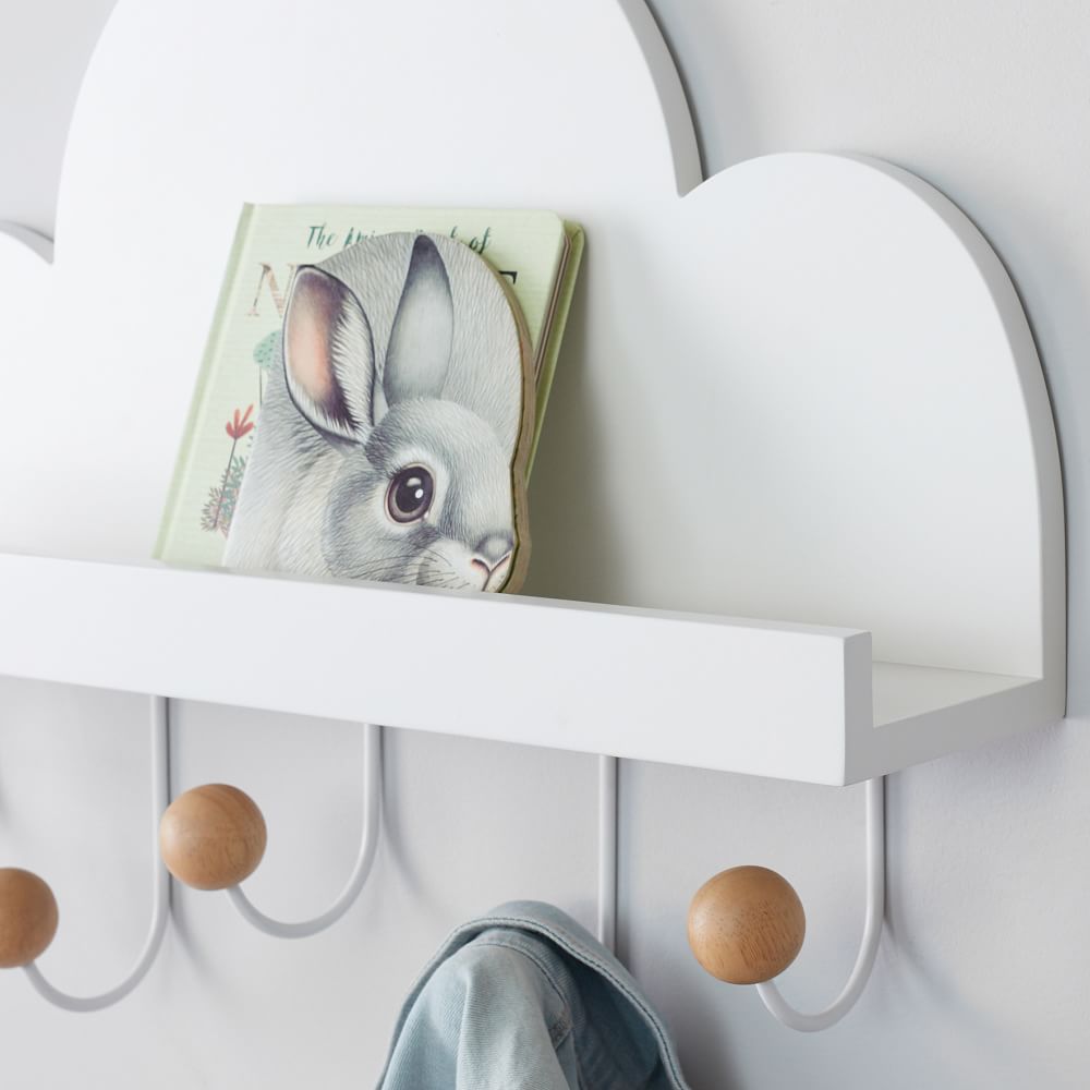Sloan Cloud Shelf w/Hooks West Elm