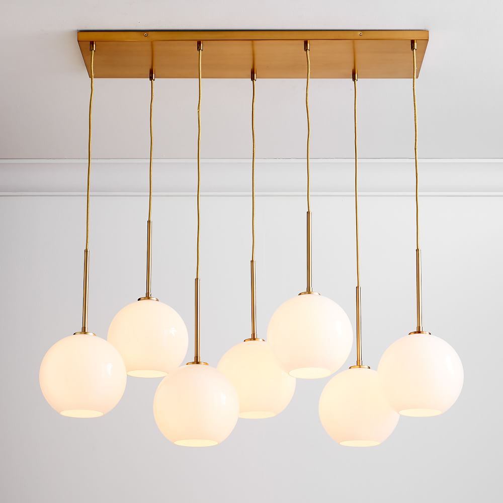 Sculptural Glass 7 Light Globe Chandelier 43 45 West Elm   Sculptural Glass 7 Light Globe Chandelier Milk Z 