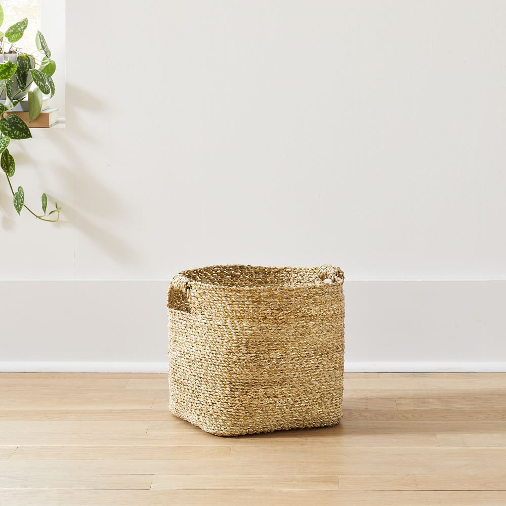 Metallic Woven Baskets - Gold | West Elm