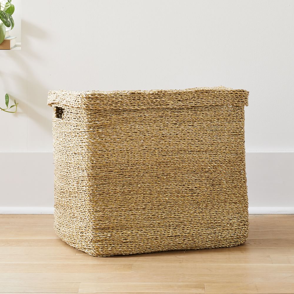 Metallic Woven Baskets - Gold | West Elm
