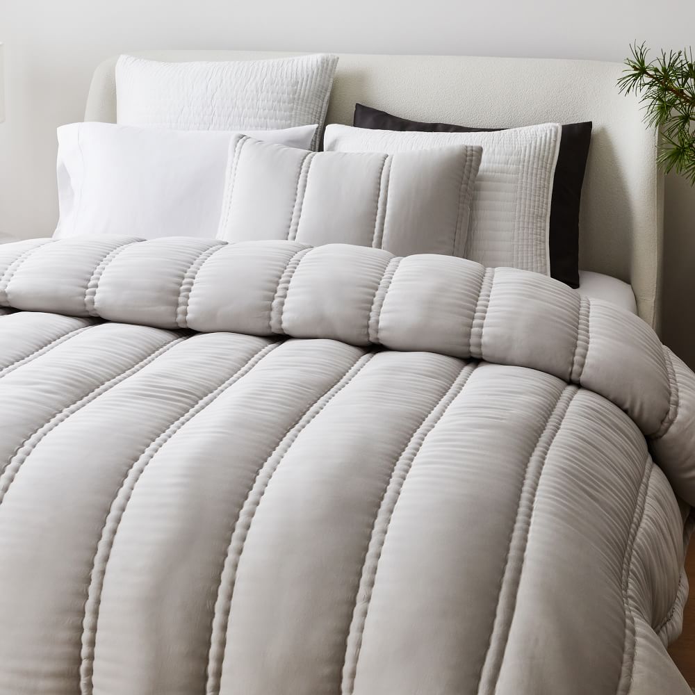 TENCEL™ Variegated Channel Stitch Comforter Twin/Twin XL West Elm