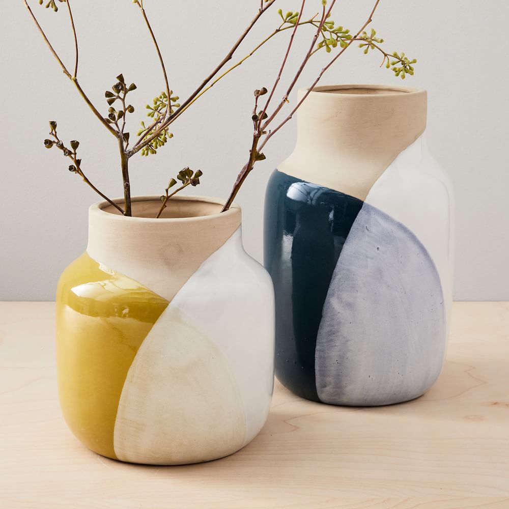 Modern Streamline Ceramic Vase White Porcelain Flower Vase Home Desktop Decor 