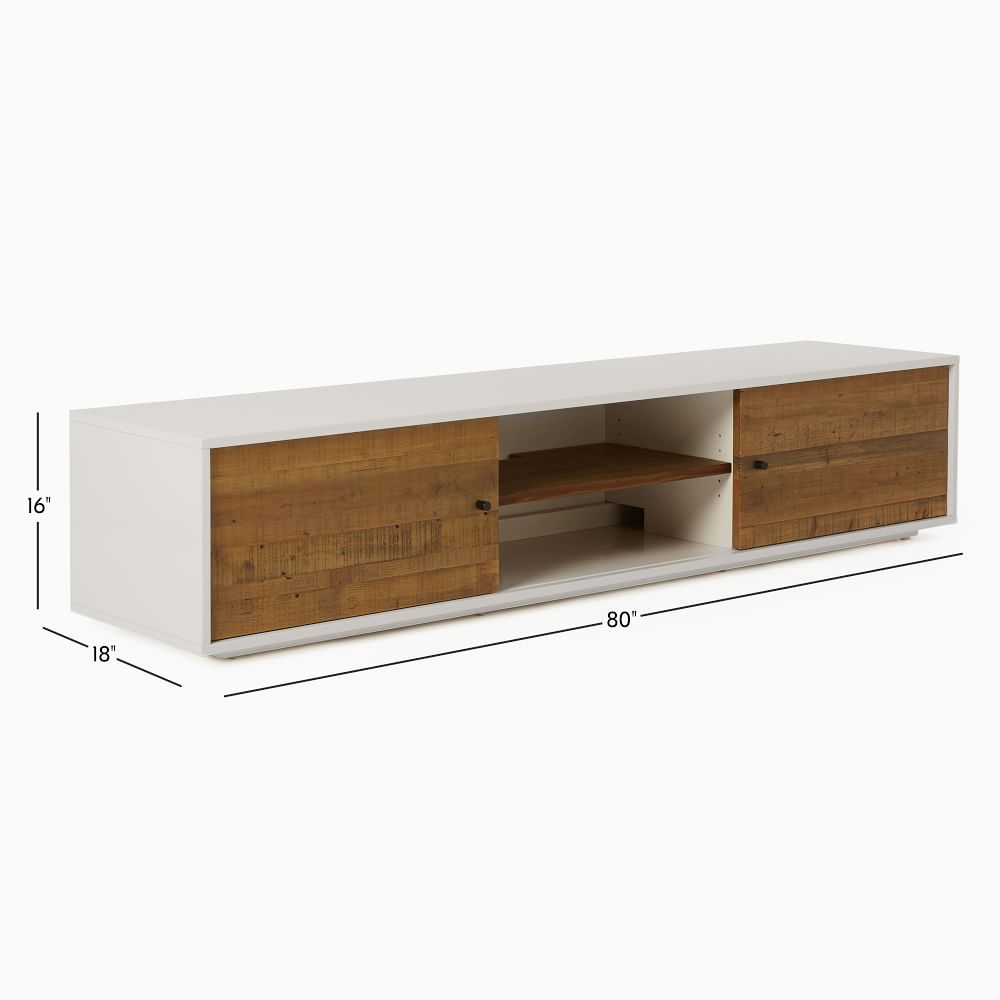 Reclaimed Wood & Lacquer Media Console (80") West Elm