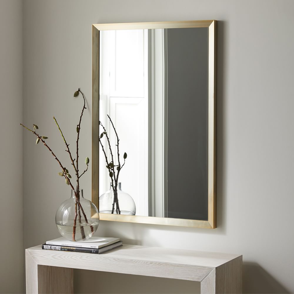 Thick Frame Metal Rectangle Wall Mirror - 24