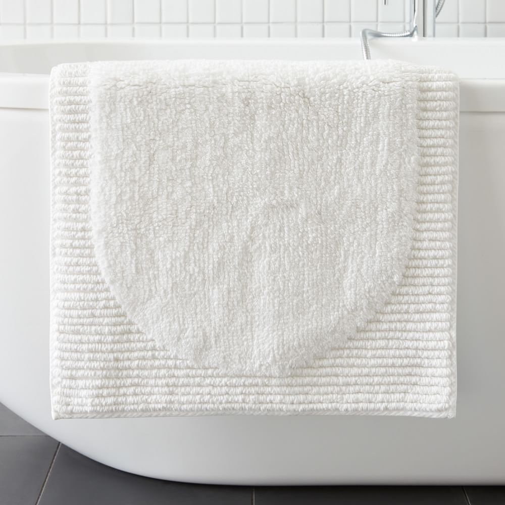 Organic Plush Border Bath Mat | West Elm