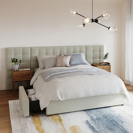 Emmett Upholstered Wide Storage Bed Emmett Upholstered Wide Storage Bed, West Elm King Bed With Storage