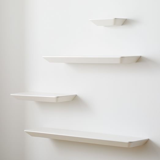 Slim Floating Wall Shelves Collection, Long Floating Shelves White