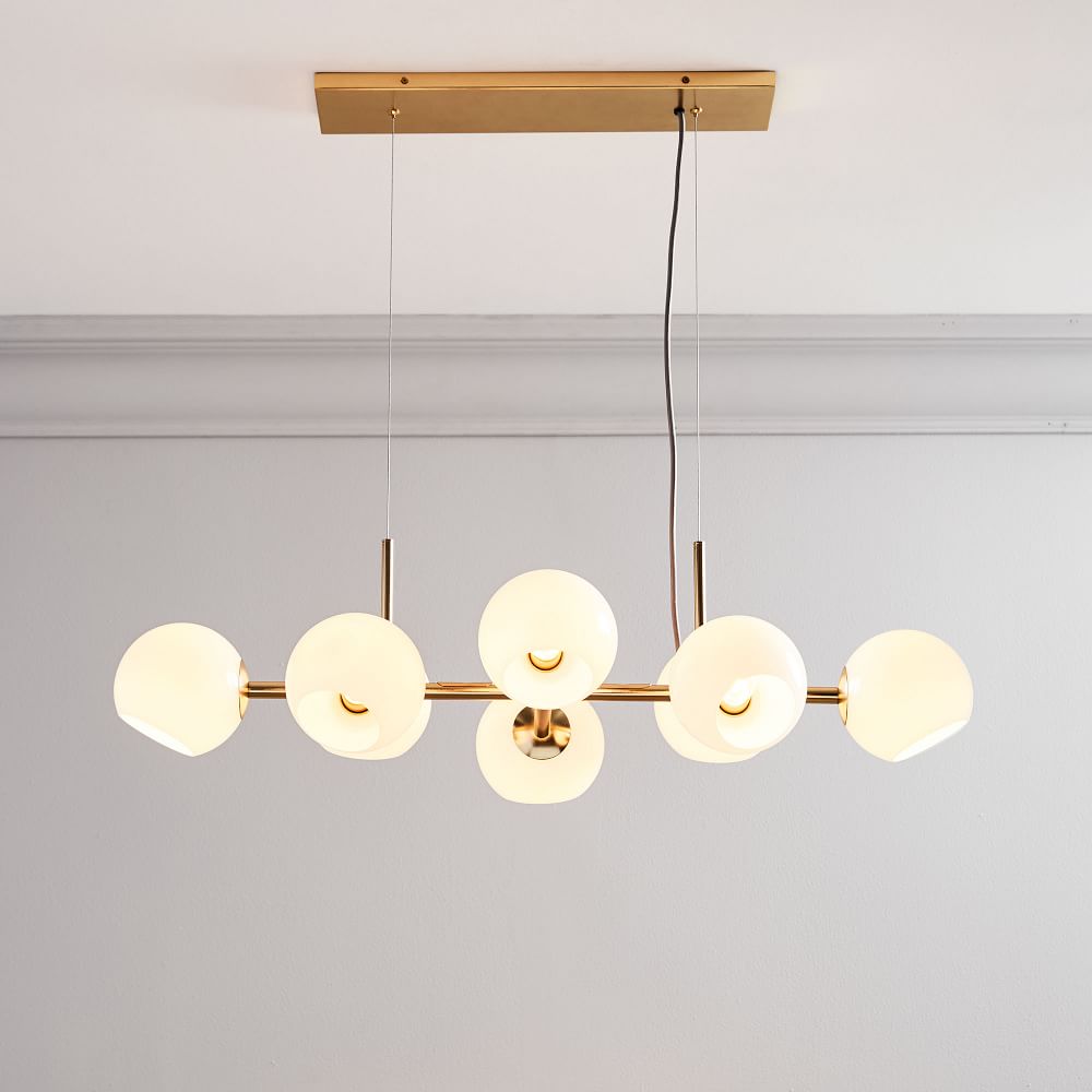 Staggered Glass 8Light Chandelier (38") Milk West Elm