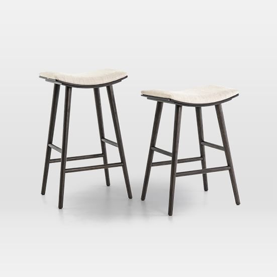 Oak Wood Saddle Bar & Counter Stools West Elm