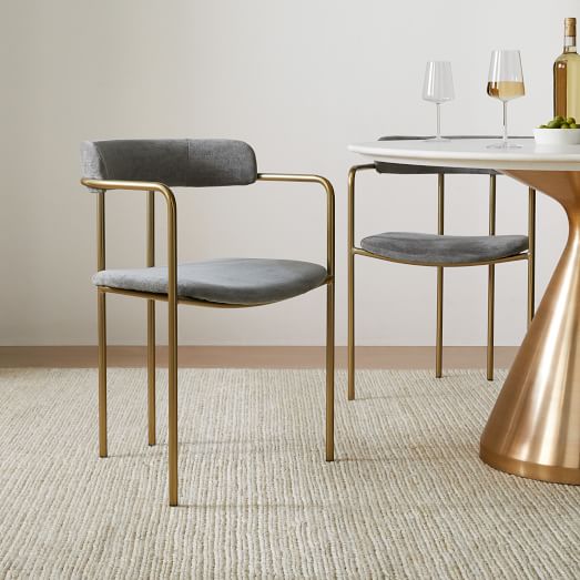 west elm brass chair