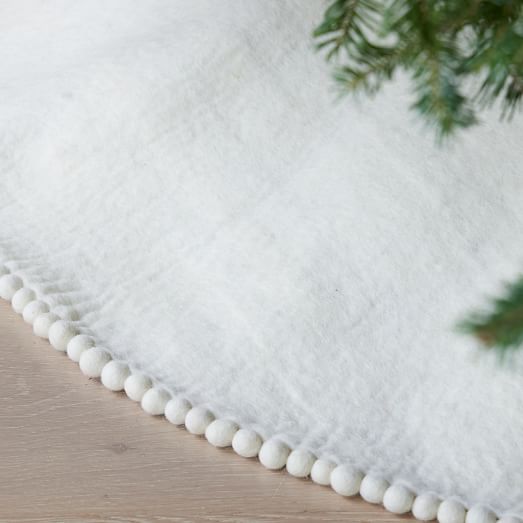 Felt Metallic Thread Tree Skirt Gray West Elm