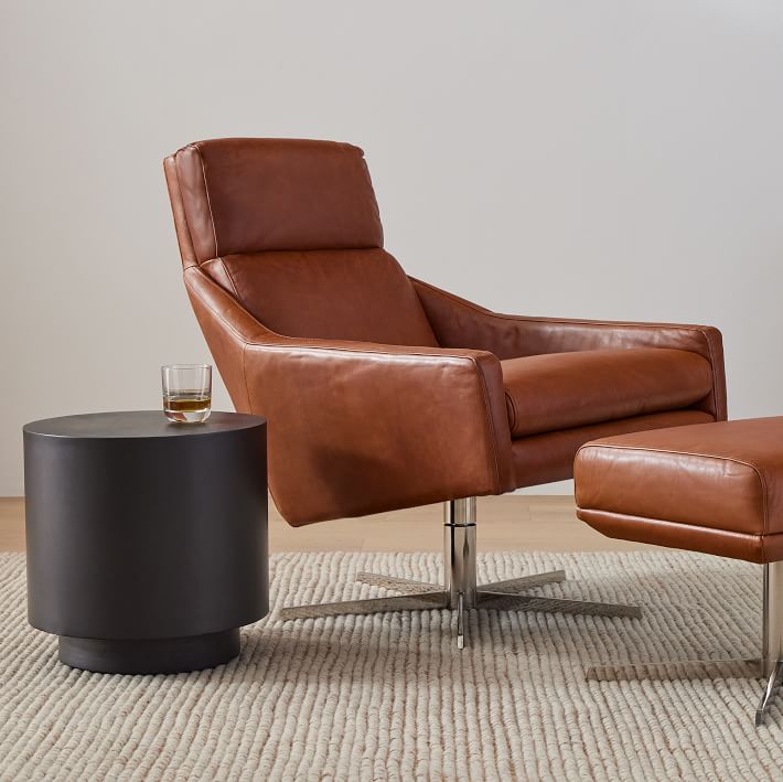 leather swivel chair west elm