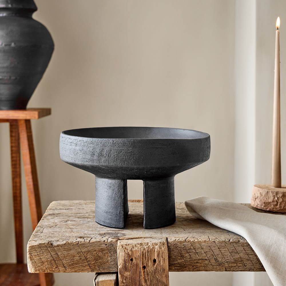 Rough Industrial Black Ceramic Decorative Bowl West Elm
