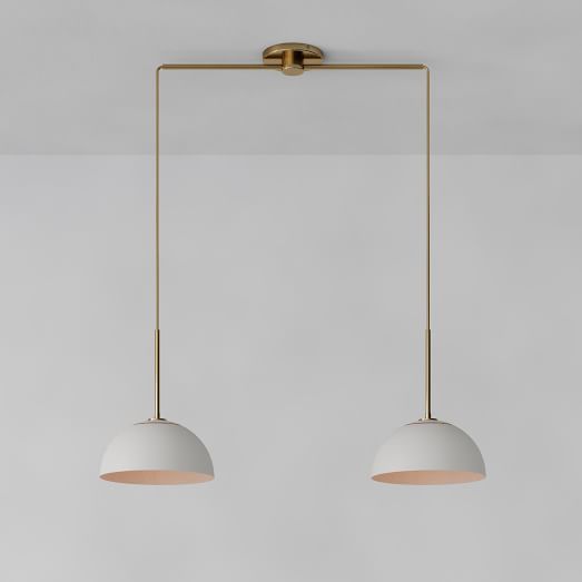 Sculptural 2-Light Metal Pendant (39\