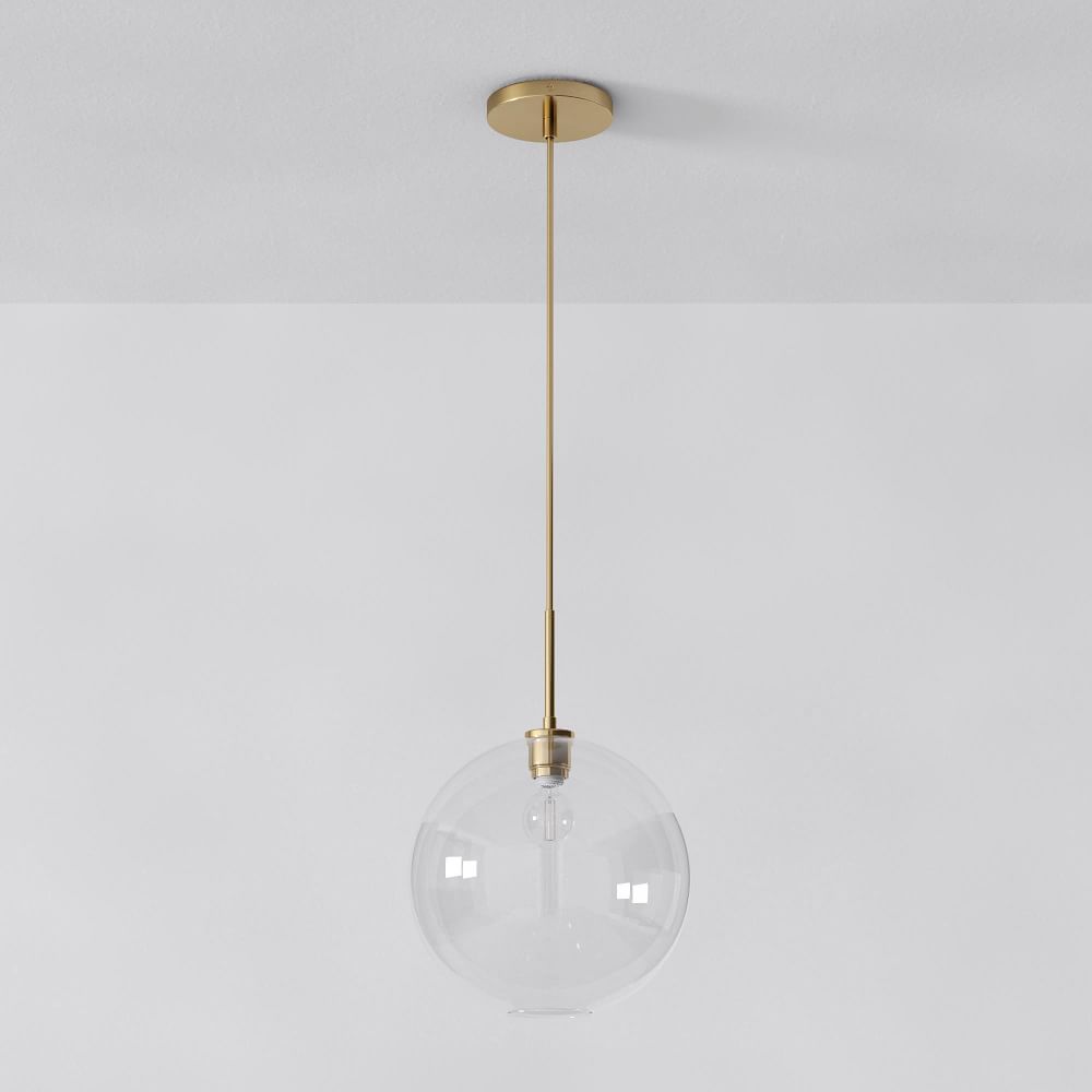 Sculptural Glass Globe Hardwired Pendant (6"13") West Elm