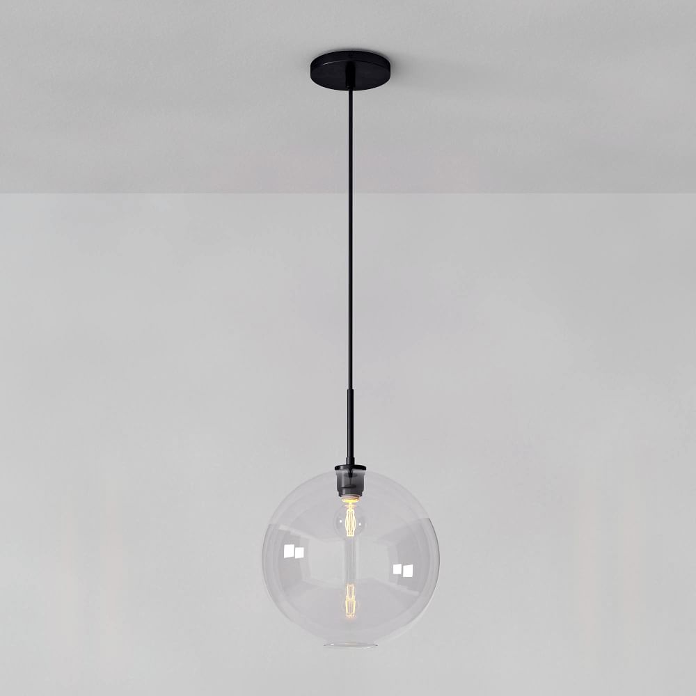 Sculptural Glass Globe Hardwired Pendant (6"13") West Elm