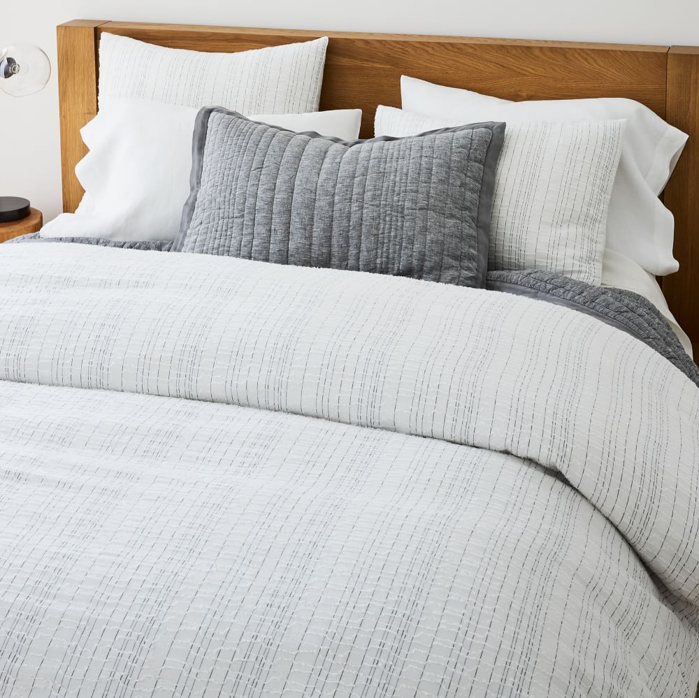 Space-Dyed Clipped Gauze Duvet Cover & Shams | West Elm