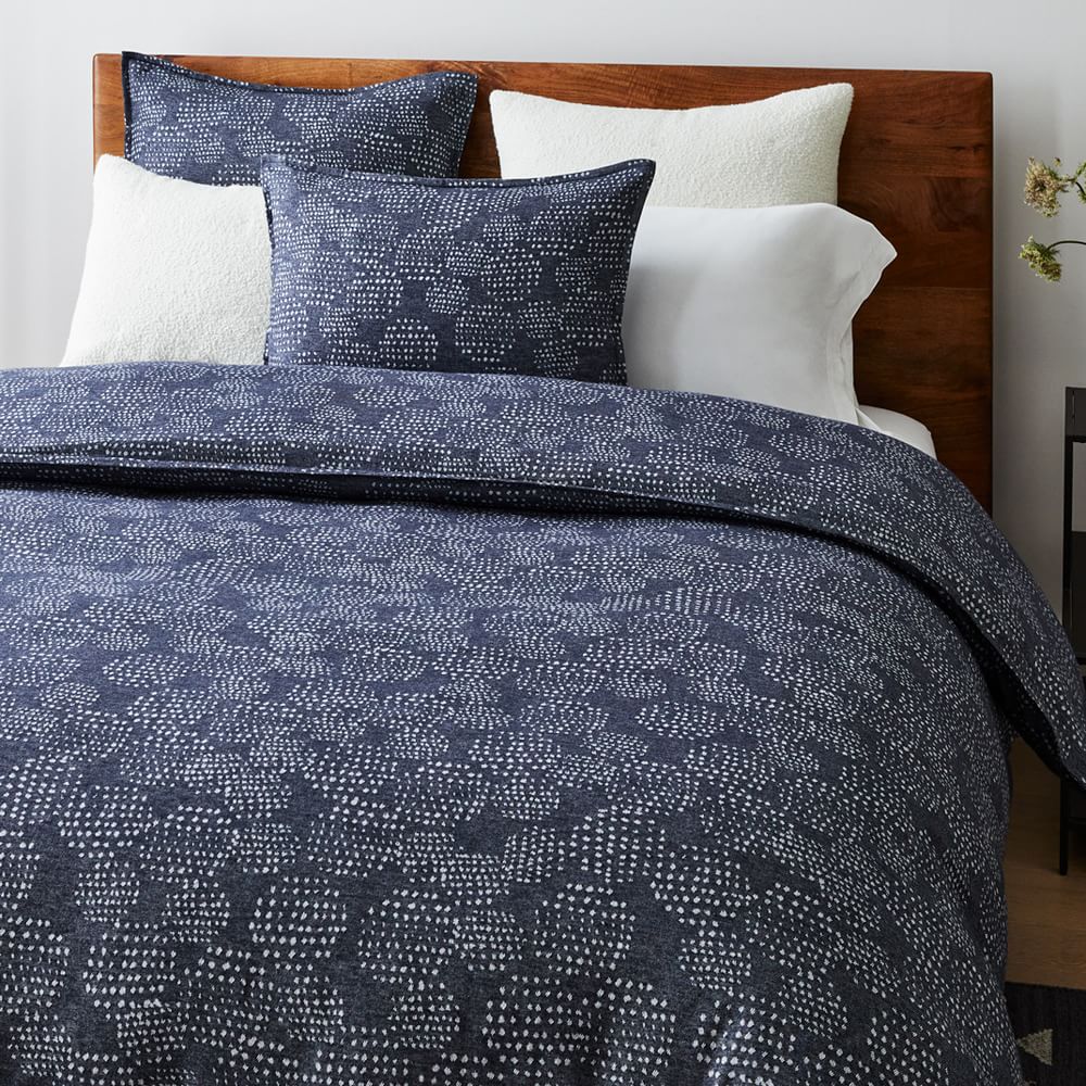 blue jacquard duvet cover