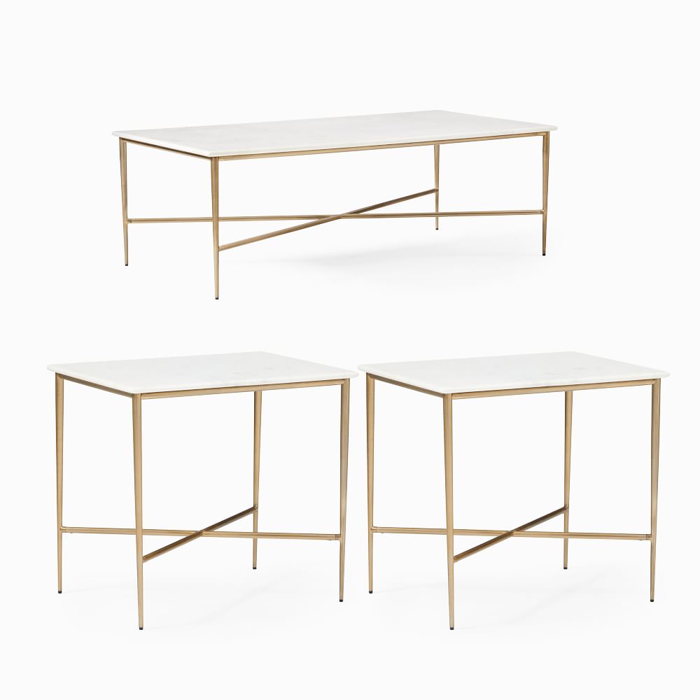 Neve Marble Coffee Table & 2 Side Tables Set West Elm