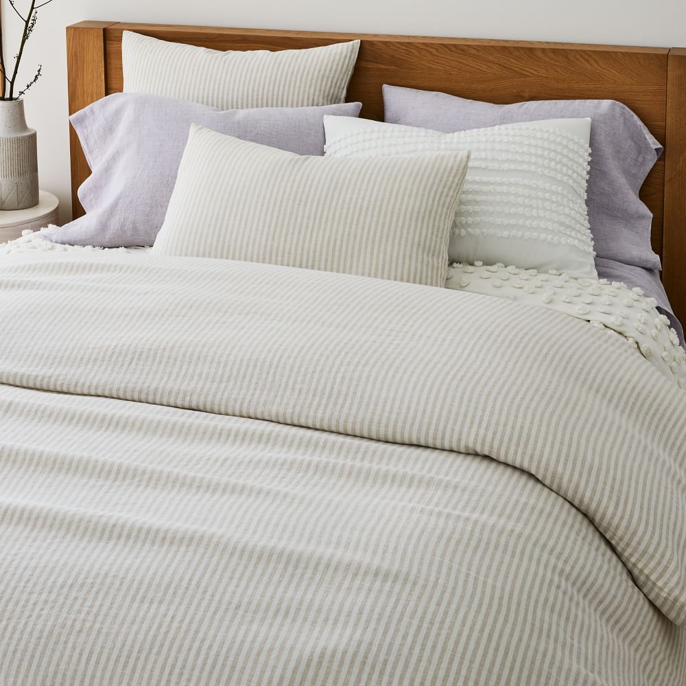 European Flax Linen Classic Stripe Duvet Cover & Shams West Elm