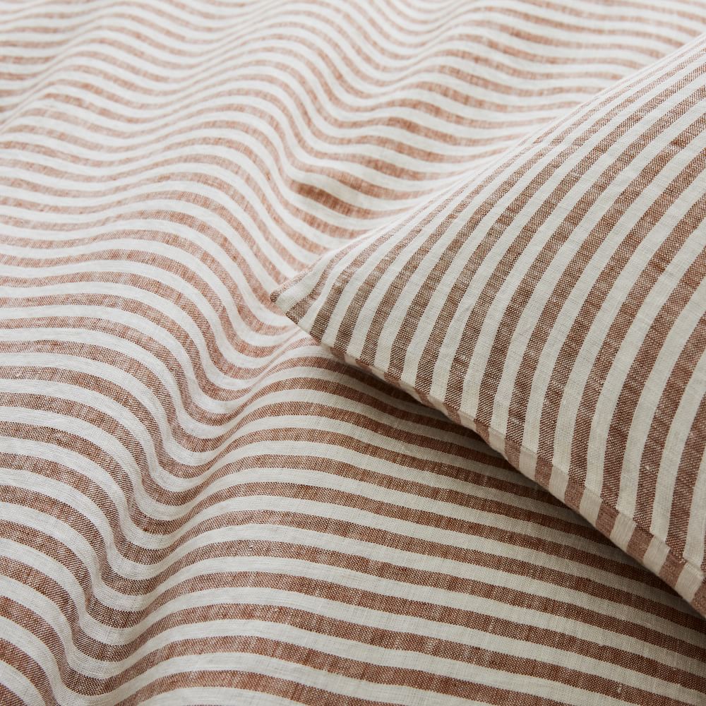 European Flax Linen Classic Stripe Duvet Cover & Shams West Elm