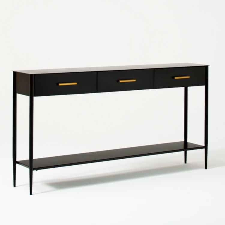 Metalwork Console 42 60, Long Black Metal Console Table