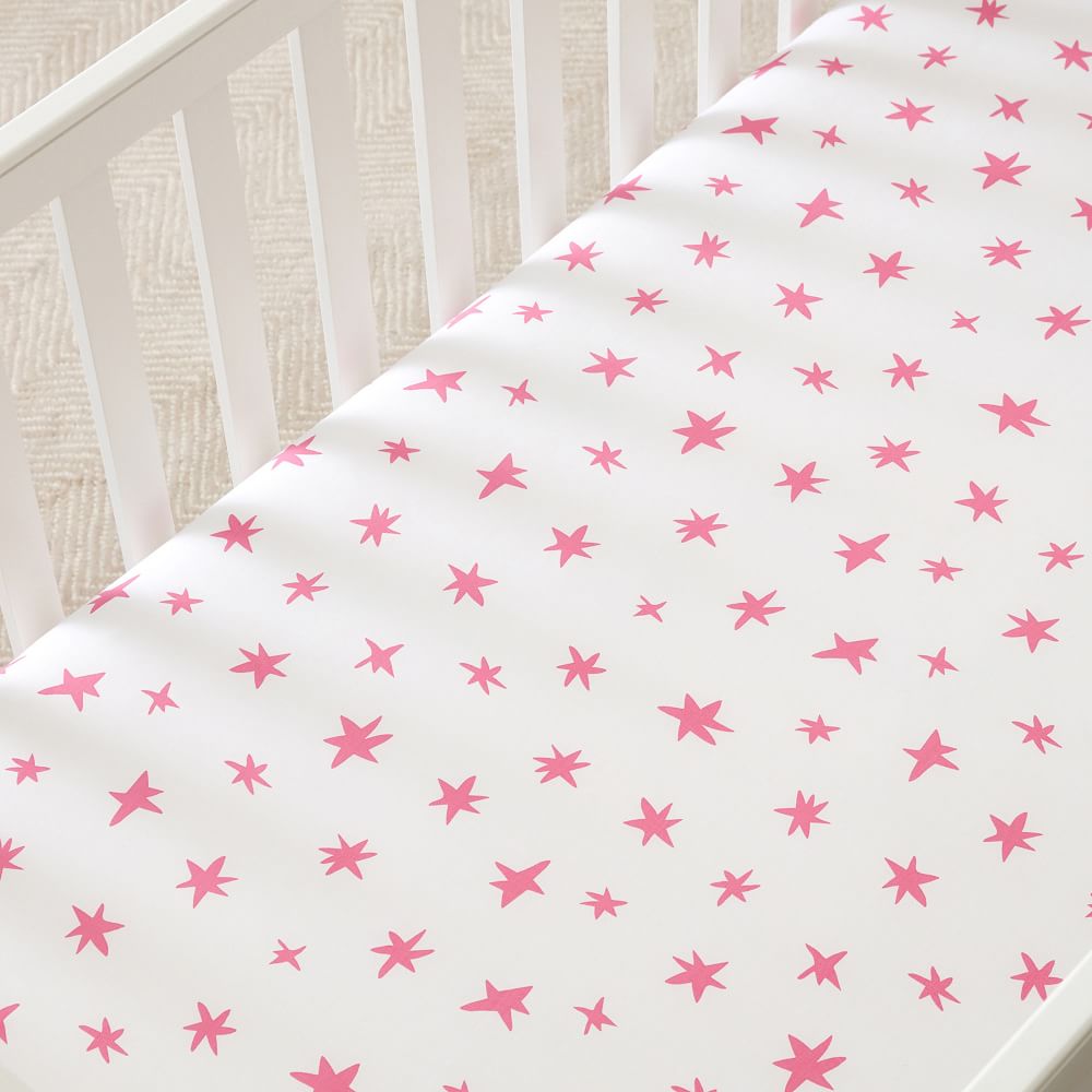 Organic Scandi Starburst Crib Fitted Sheet West Elm