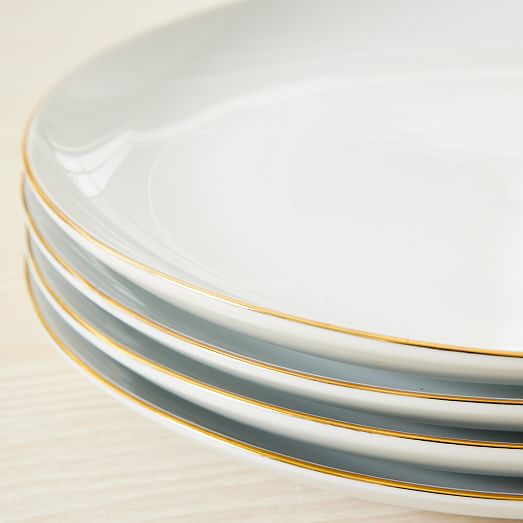 gold rimmed ceramic plates