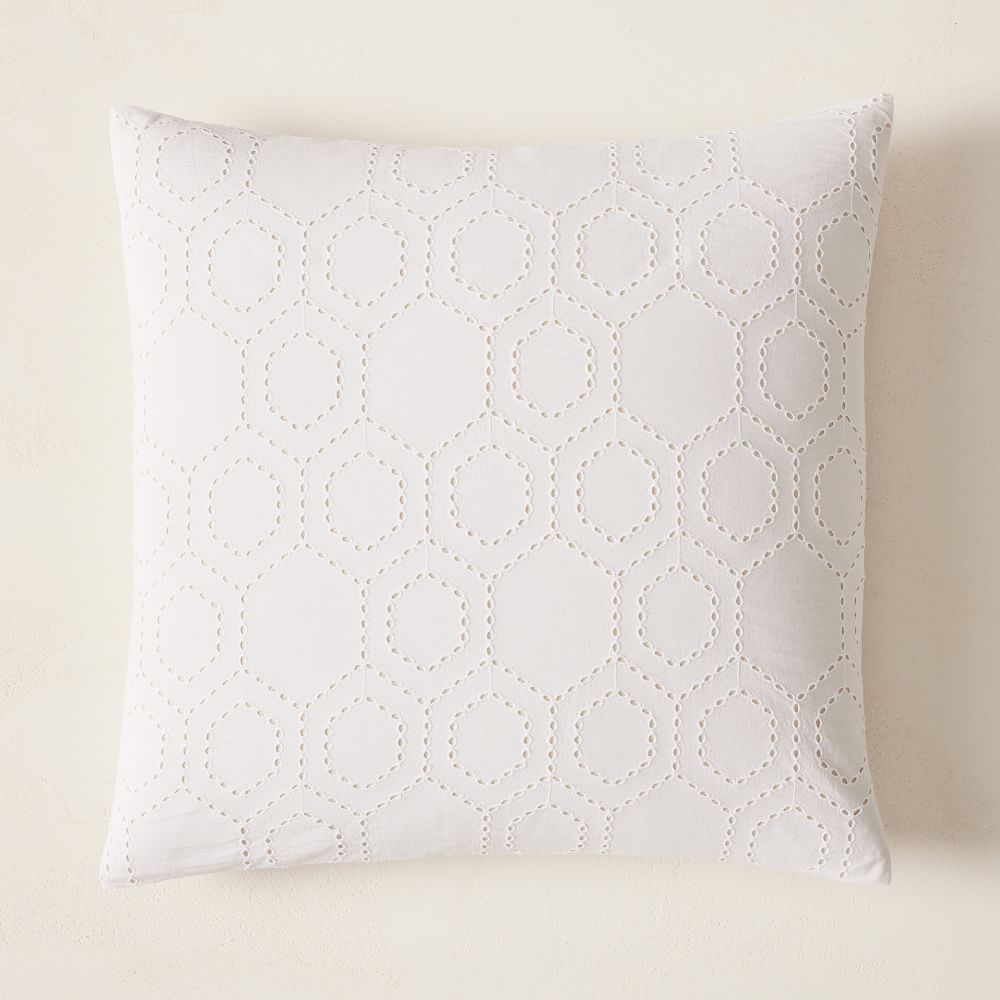 Organic Cotton Eyelet Pillow Cover West Elm