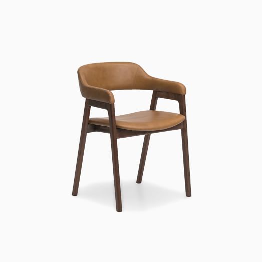 west elm camel leather chair