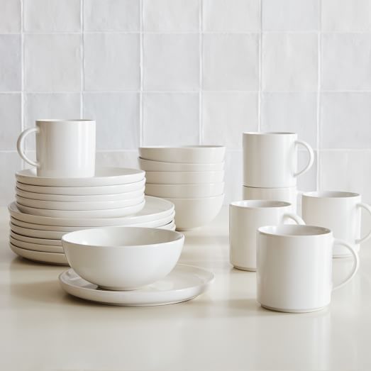 white pottery dishes