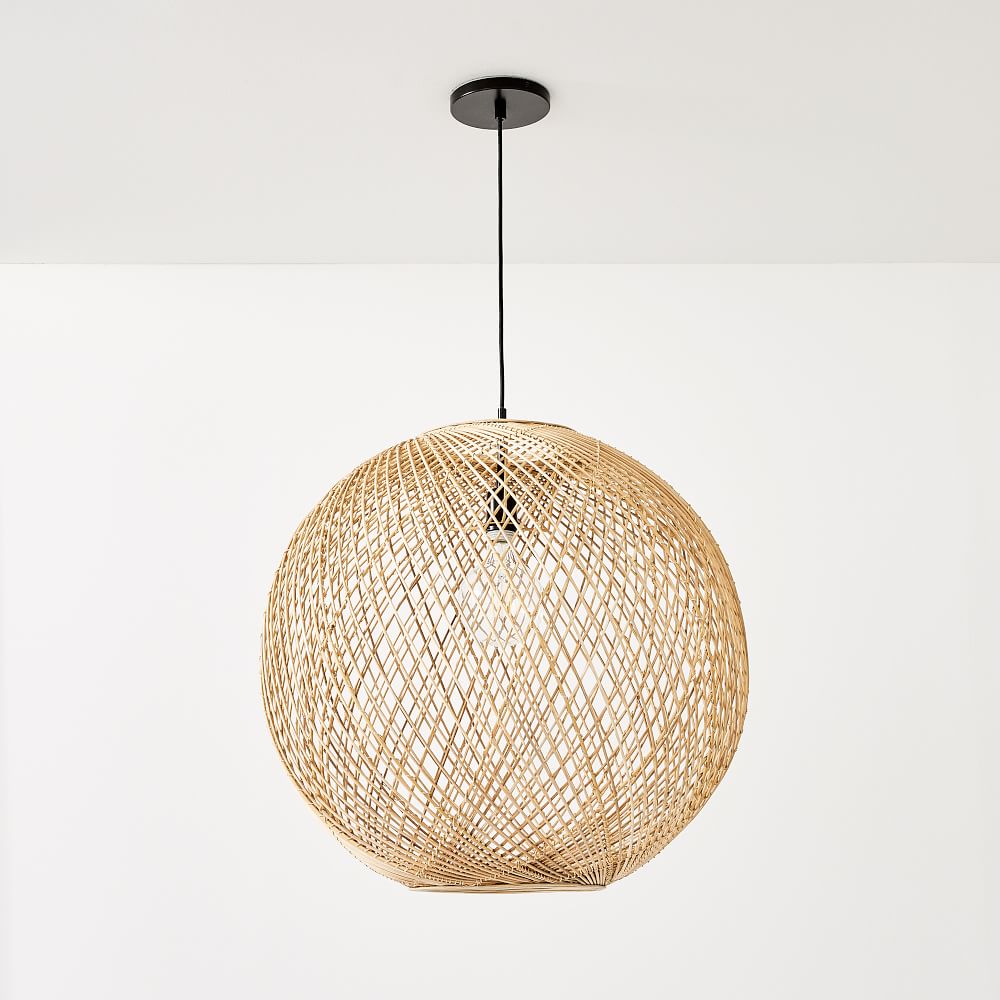 Wicker Globe Pendant (14