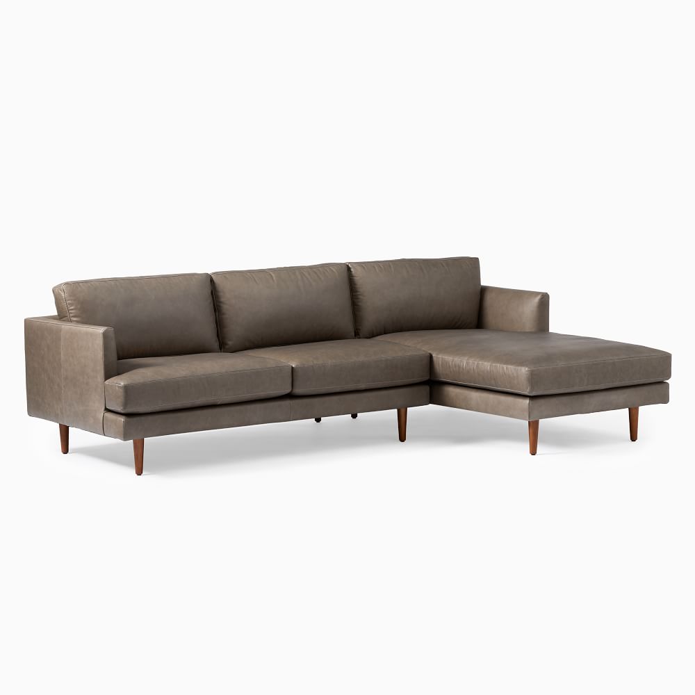 Haven Loft Leather 2Piece Chaise Sectional (103") West Elm