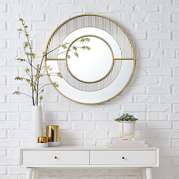 Helena Round Fluted Glass Mirror - 30