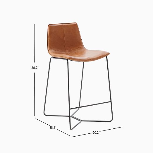 west elm slope leather bar stools