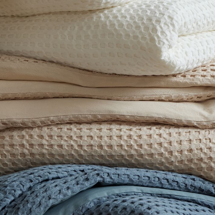 Cotton Waffle Duvet Cover \u0026 Shams 