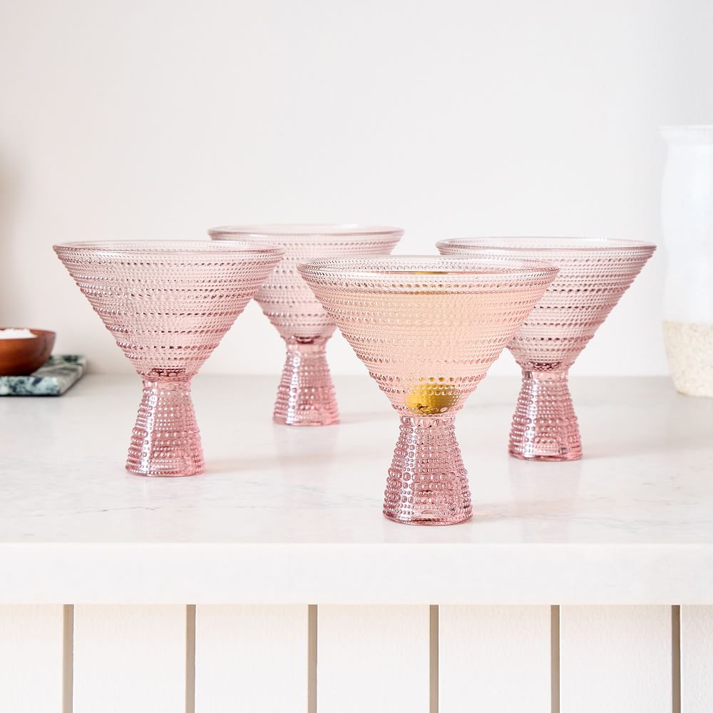 Jupiter Beaded Glass Martini Glasses (Set of 4) West Elm