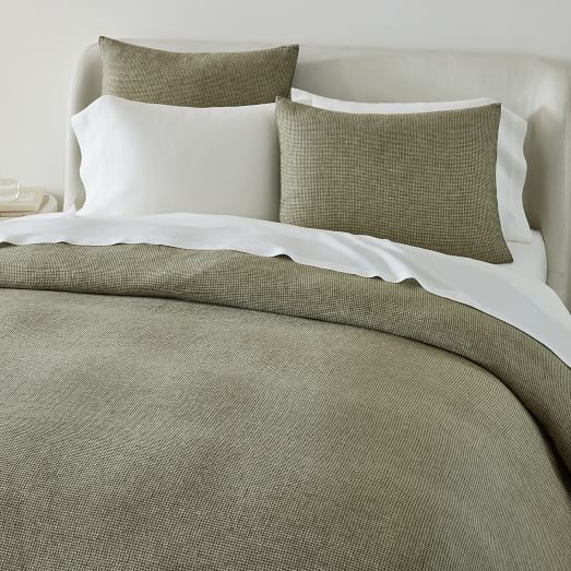 Open Box European Flax Linen Pom Pom Duvet Cover & Shams West Elm