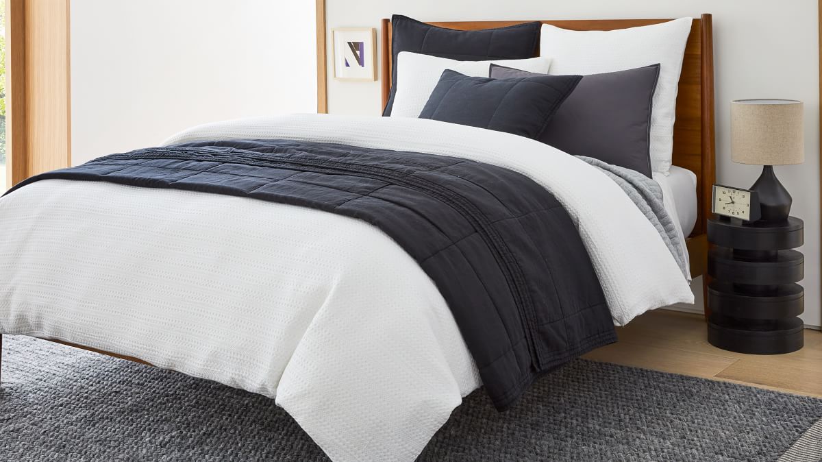 Organic Textured Waffle Duvet Cover & Shams West Elm