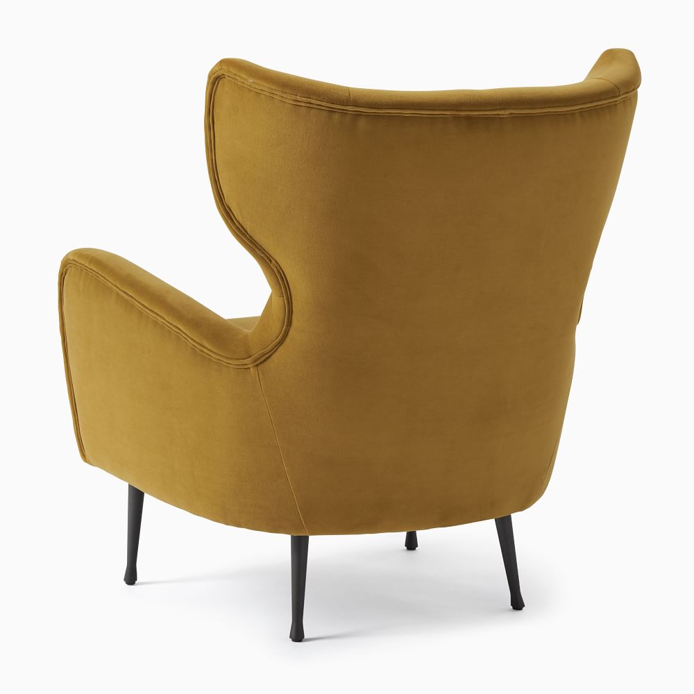 Lucia Wing Chair Metal Legs West Elm