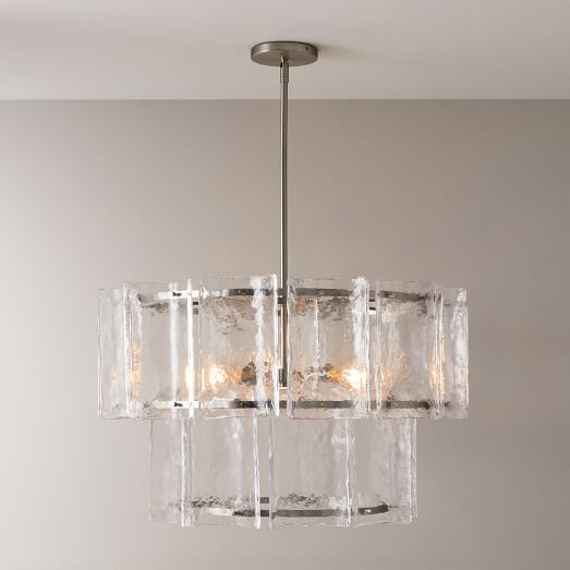 textured glass chandelier