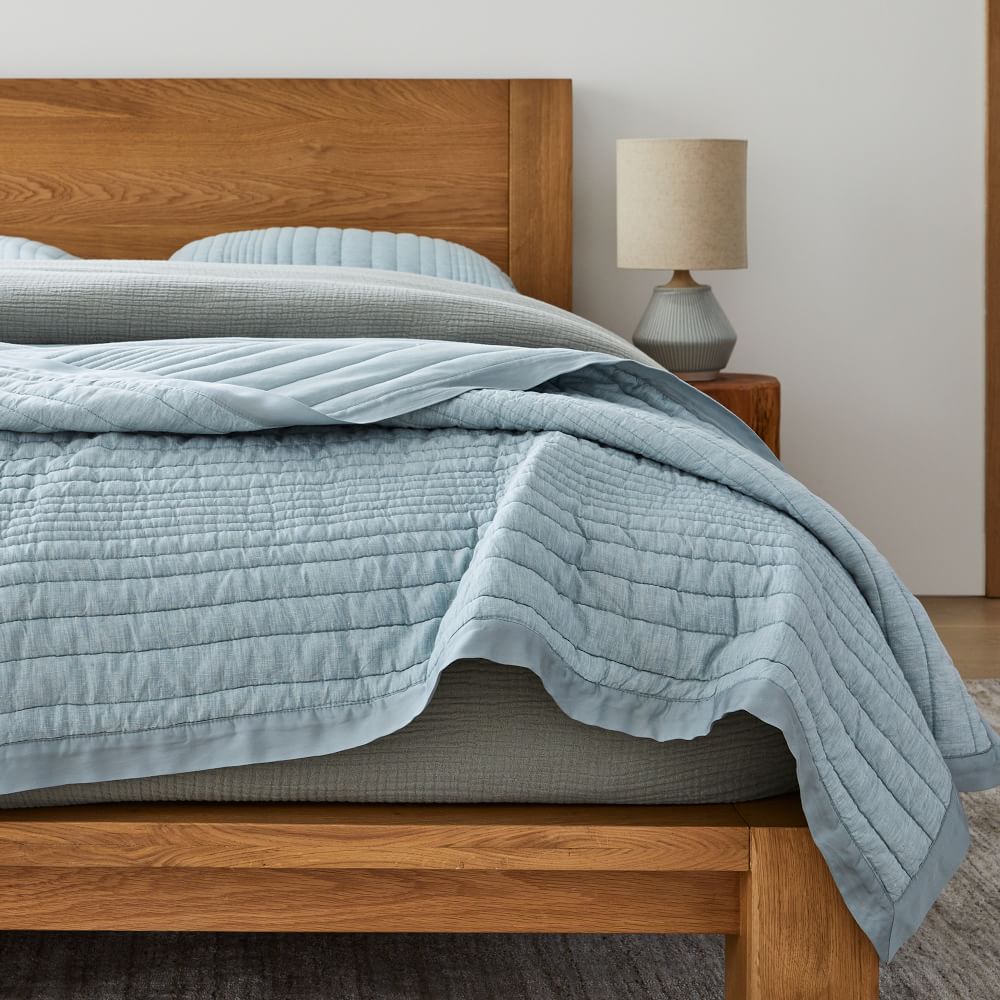 European Flax Linen Linework Quilt & Shams | West Elm