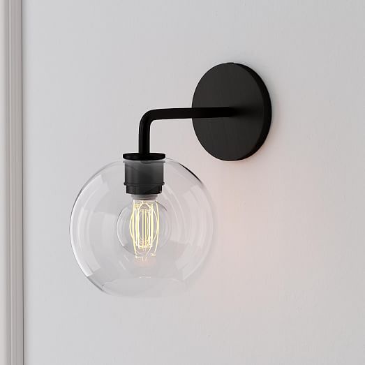 clear glass globe sconce