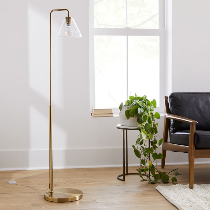 crosby glass shade floor lamp